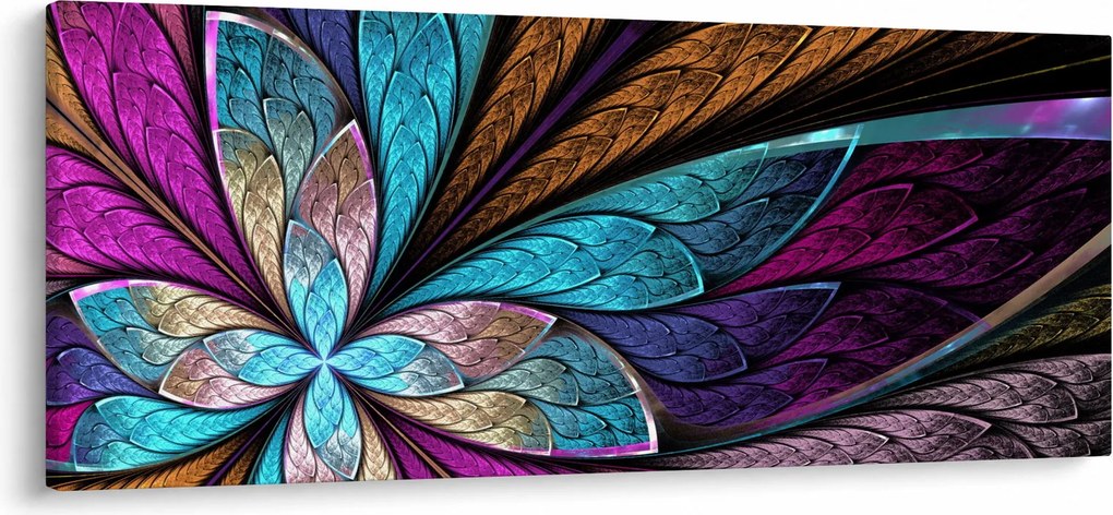 Kép - absztrakció, virág (120x50 cm)