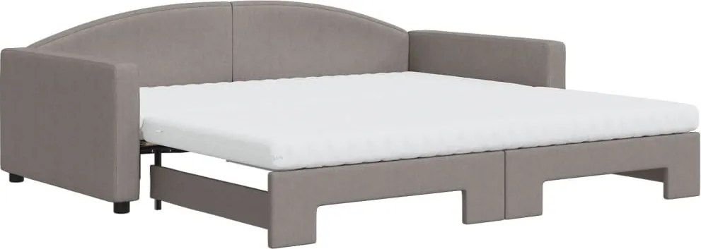 vidaXL fekete kihúzható szövet heverő matracokkal 100 x 200 cm