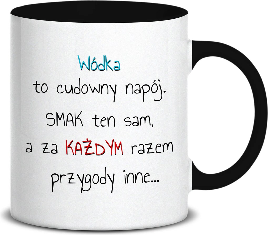 Fehér Bögre 330ml Fekete Ajándék Vodka Csodálatos Ital MIX Minták