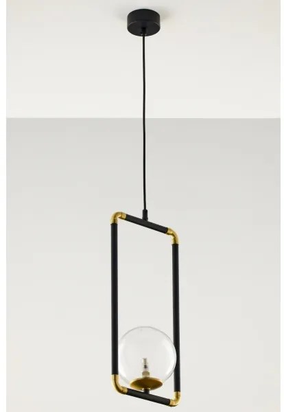 Jupiter 2023 - Csillár zsinóron ZAFRA 1xG9/10W/230V fekete/arany/átlátszó