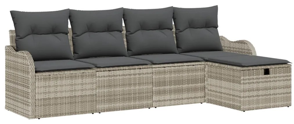 Kerti Kanapé Szett 5 pcs Világosszürke 231 x 117 x 85 cm