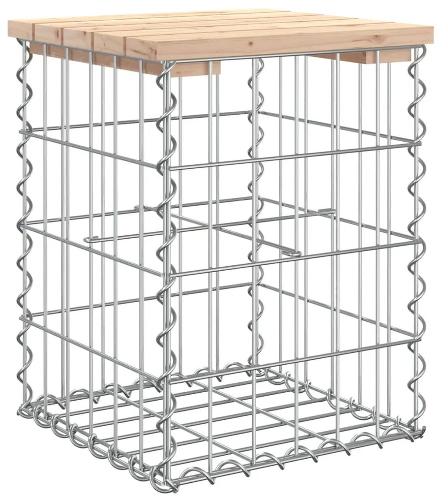 tömör fenyőfa gabion kerti pad 33x31x42 cm