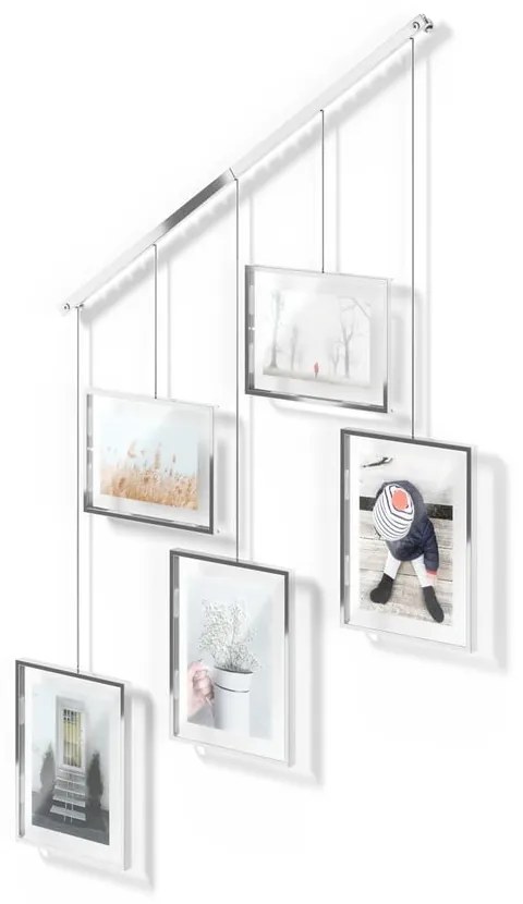 Ezüstszínű fém fali képkeret szett 5 db-os 70x80 cm Exhibit – Umbra