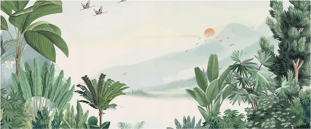 Fotótapéta Fali tapéta Hálószoba Nappali Trópusi oázis 250x104 Ragasztó