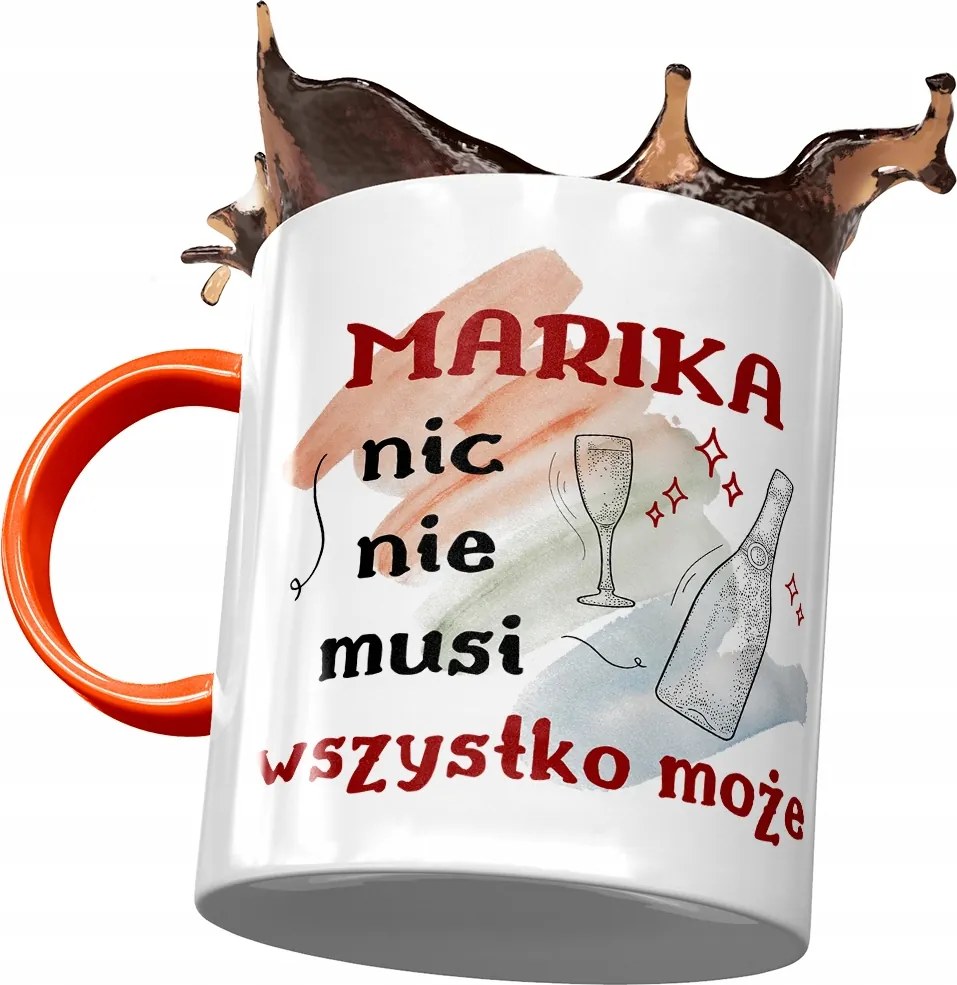 Narancssárga Bögre Marika Feleség Barátnő Nyomtatott Fotóval
