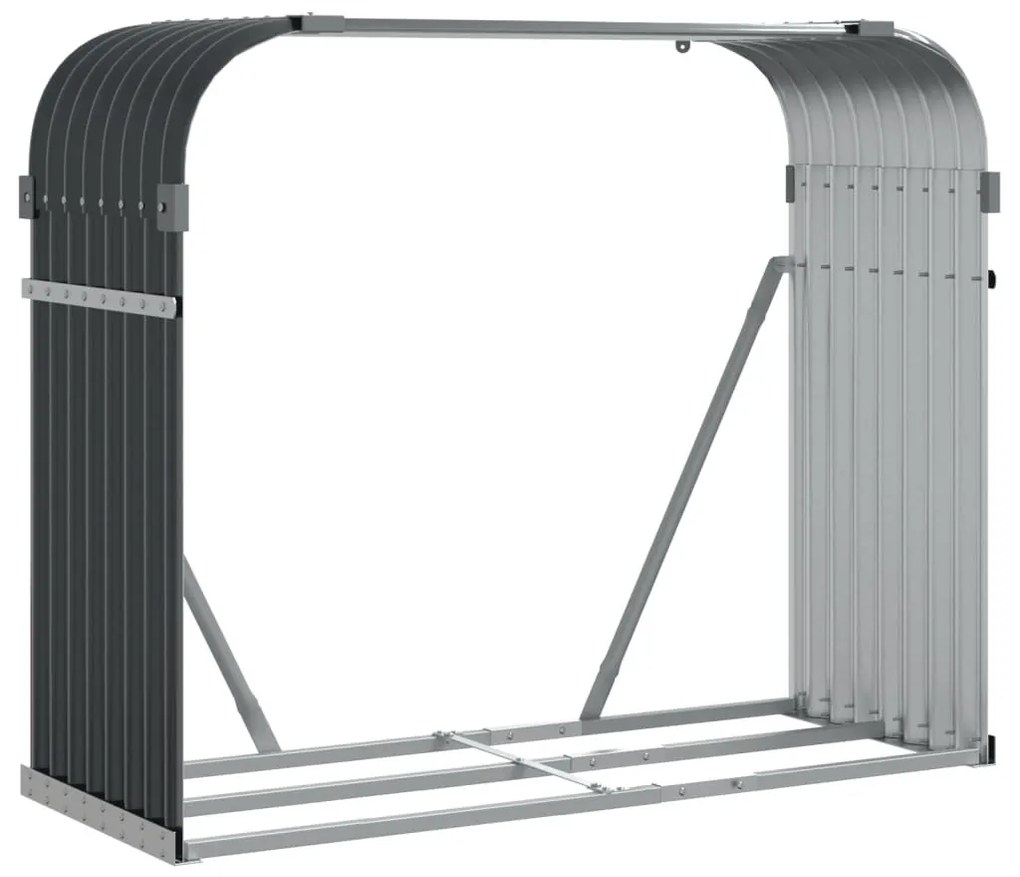 antracit színű horganyzott acél fatörzstartó 120 x 45 x 100 cm