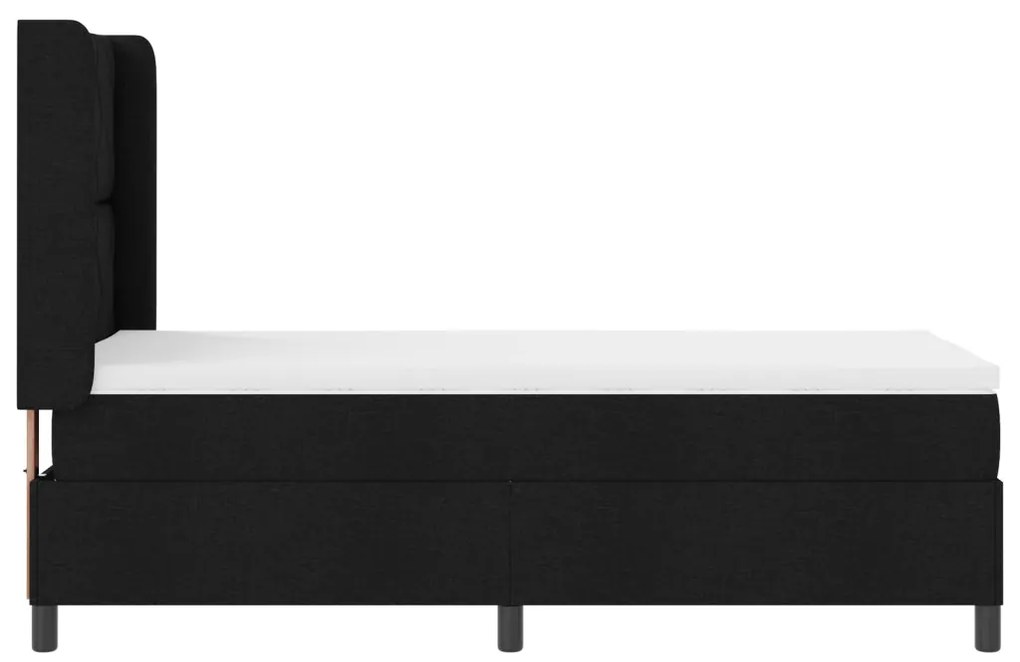 Boxspring Ágy Matraccal és LED Fénnyel Fekete 100x200 cm Szövet