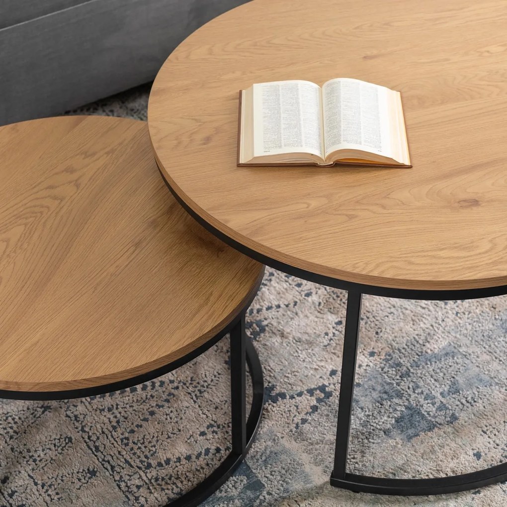 Dohányzóasztal szett DELIA MAX tölgy arany