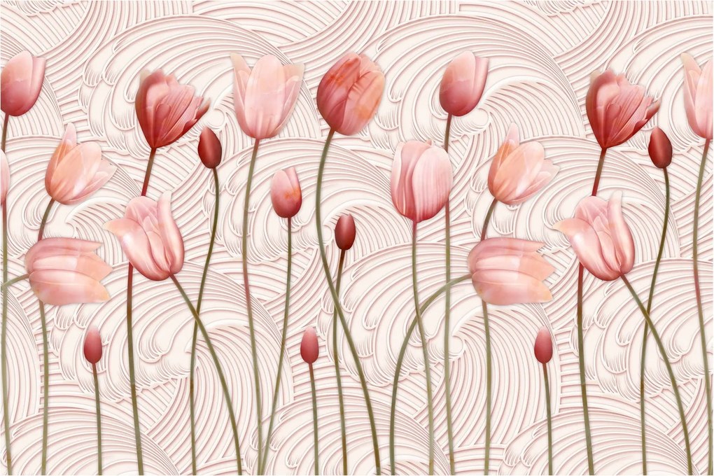 Kép - rózsaszín tulipán (90x60 cm)
