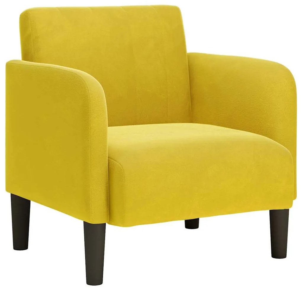 sárga bársony kanapészék karfás szék 54 cm