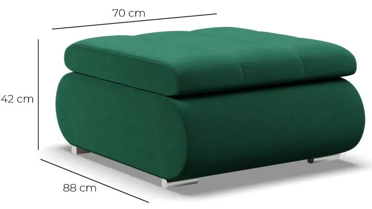 Tokio puff, bársony, zöld