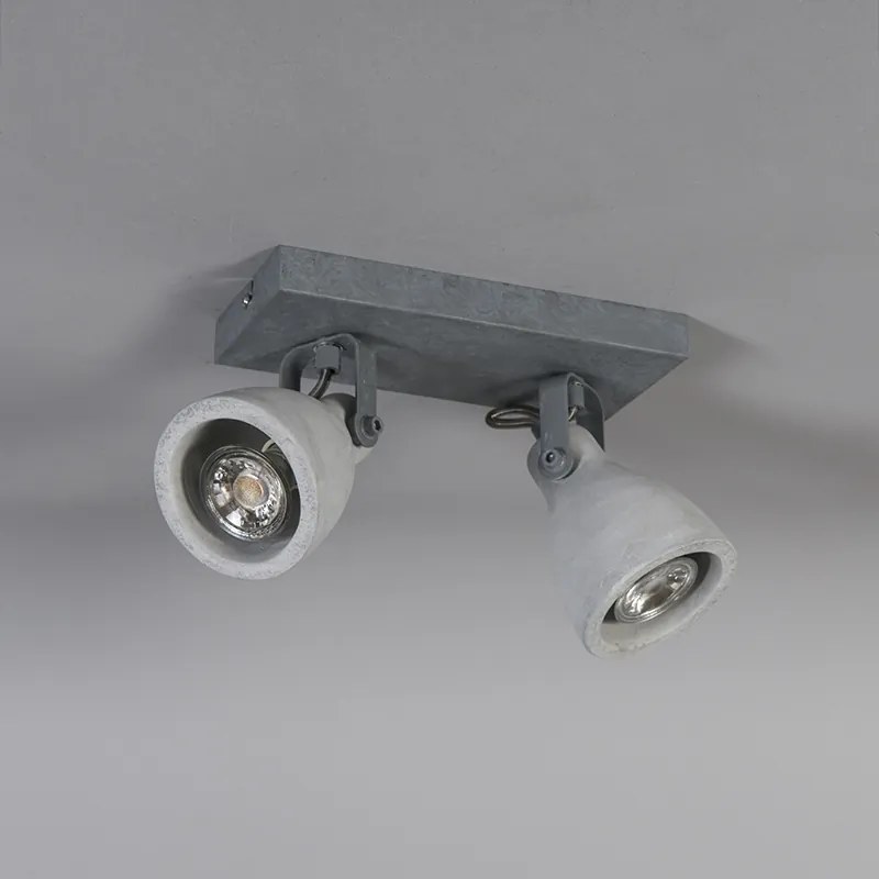 Ipari reflektor szürke beton 2 lámpás - Creto