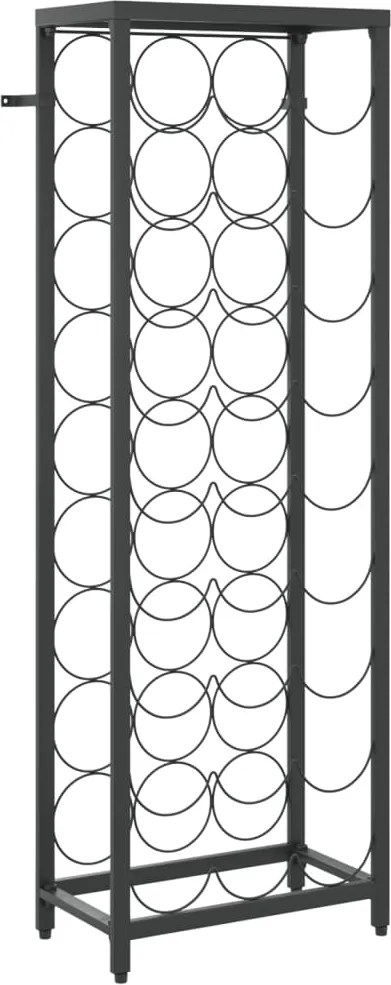 vidaXL fekete kovácsoltvas bortartó 27 palackhoz 34 x 18 x 100 cm