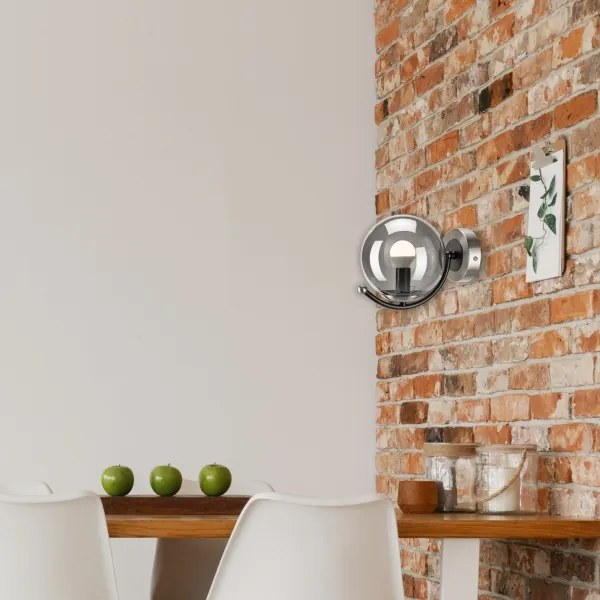 Fali lámpa GEORGIA 1xE14/5W/230V matt króm/füstös