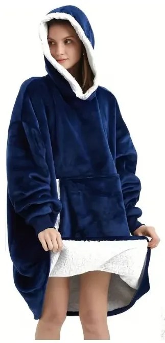 VERK Ujjakkal és kapucnival ellátott takaró - Huggle Hoodie - blue