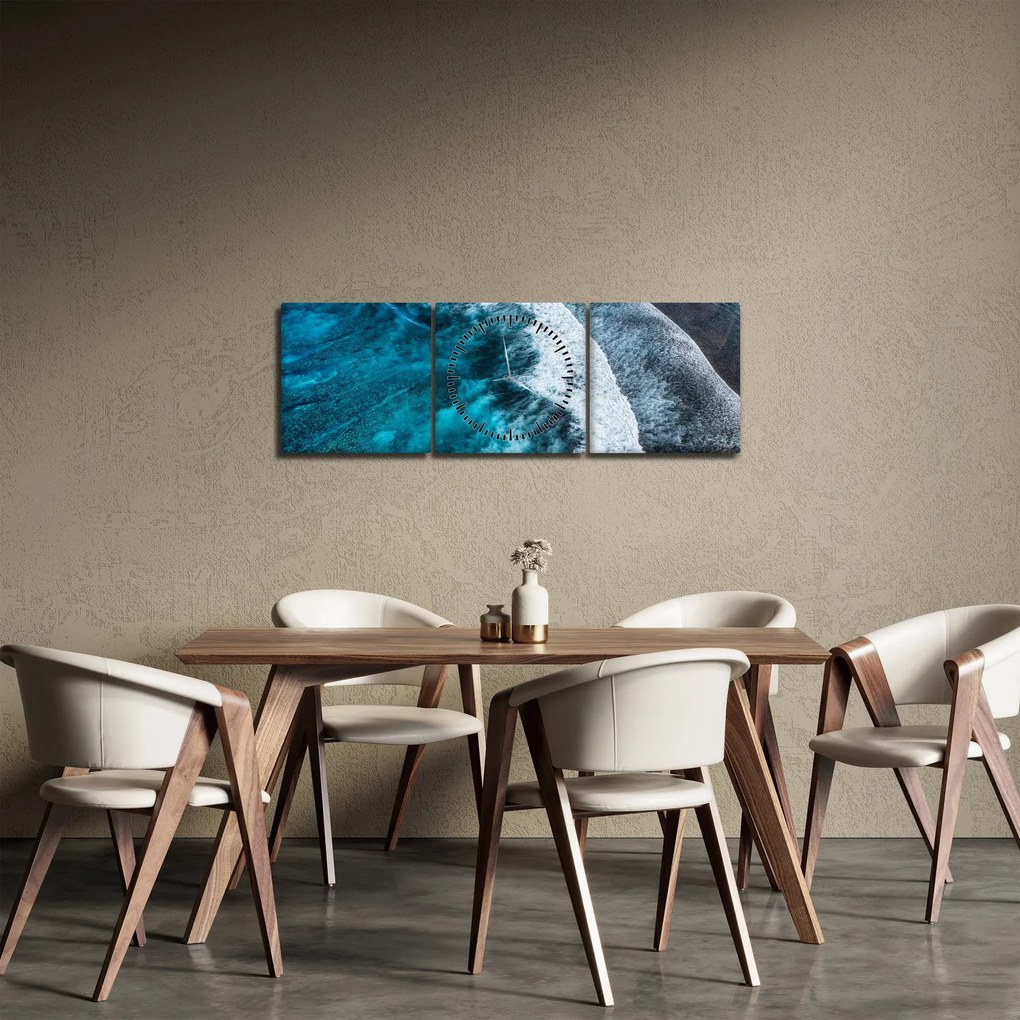 Kép - Hullámok a tengeren (órával) (90x30 cm)