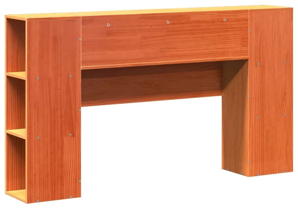 viaszbarna tömör fenyőfa fejtámla tárolóval 135 cm