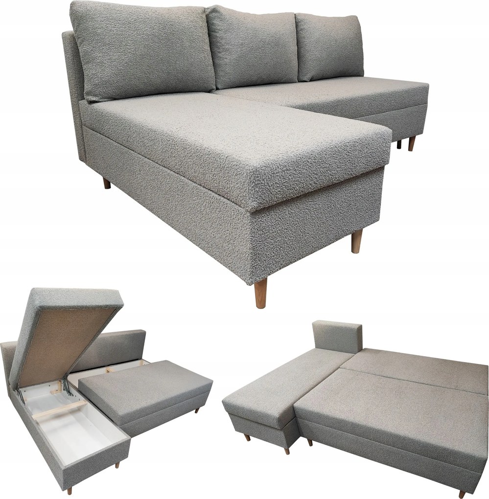 Kis Bézs Összecsukható Sarok Scandik Mini 200 CM Bonell Szaruhártya Bal