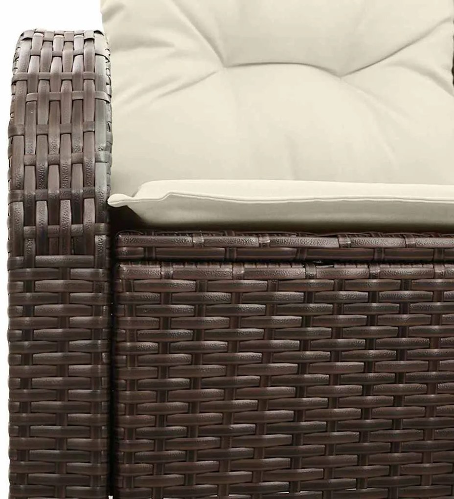 Kerti kanapé párnával Barna 124 x 62 x 69 cm polirattan