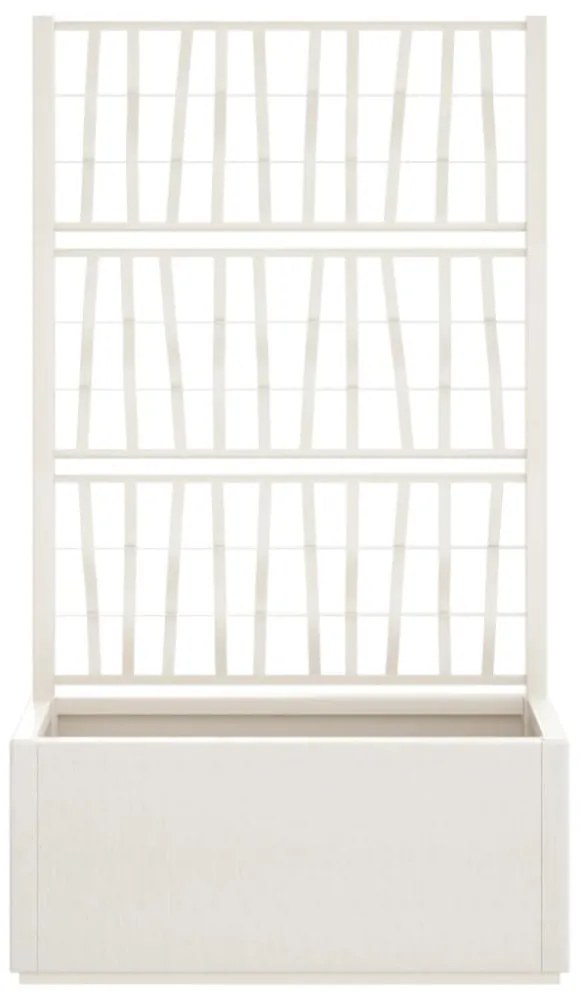 fehér polipropilén rácsos kerti ültetőláda 80 x 36 x 140 cm