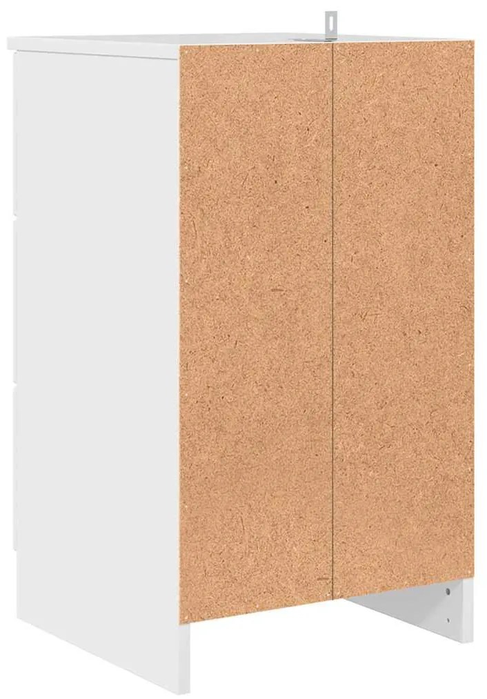 Éjjeliszekrény fiókkal Magasfényű fehér 38 x 38 x 66 cm Faanyag