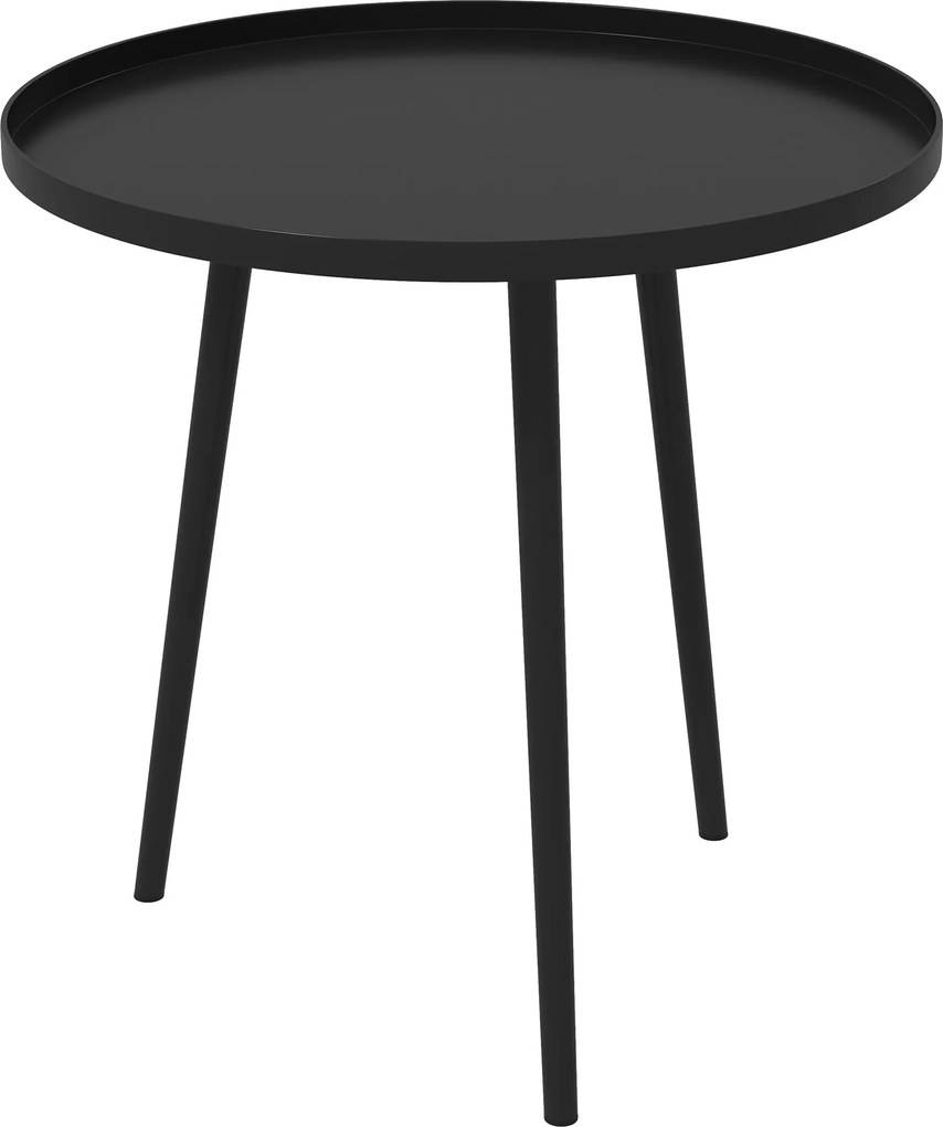 Outsunny Kerti Oldaltábla, időjárásálló kültéri tábla emelt peremmel, acél erkélyasztal, kerek kávézóasztal 20 kg terhelhetőséggel, Ø40x50H cm, kávézó