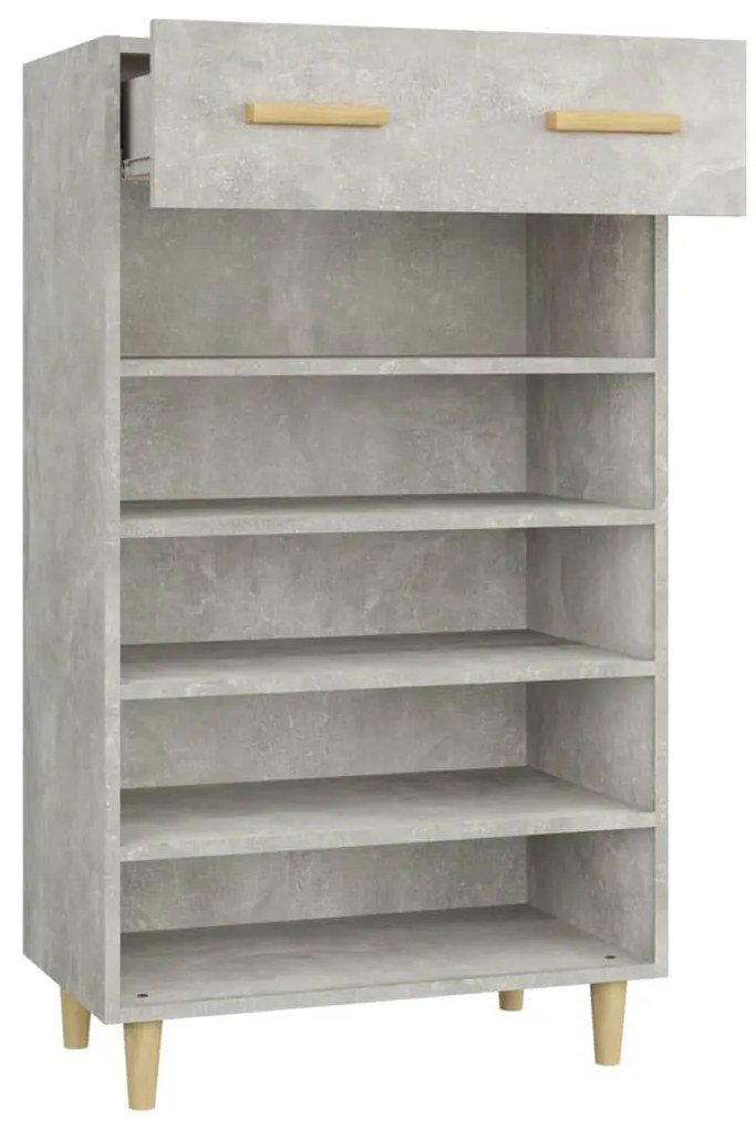 betonszürke szerelt fa cipőszekrény 60 x 35 x 105 cm