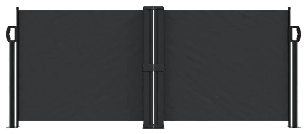fekete behúzható oldalsó napellenző 100 x 600 cm