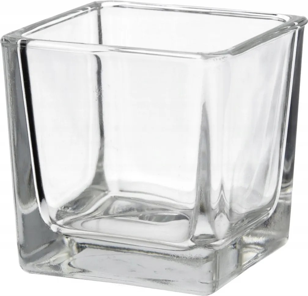 Üveg gyertyatartó szögletes Gyertyatartó üveg kocka 8 cm Jmd Group