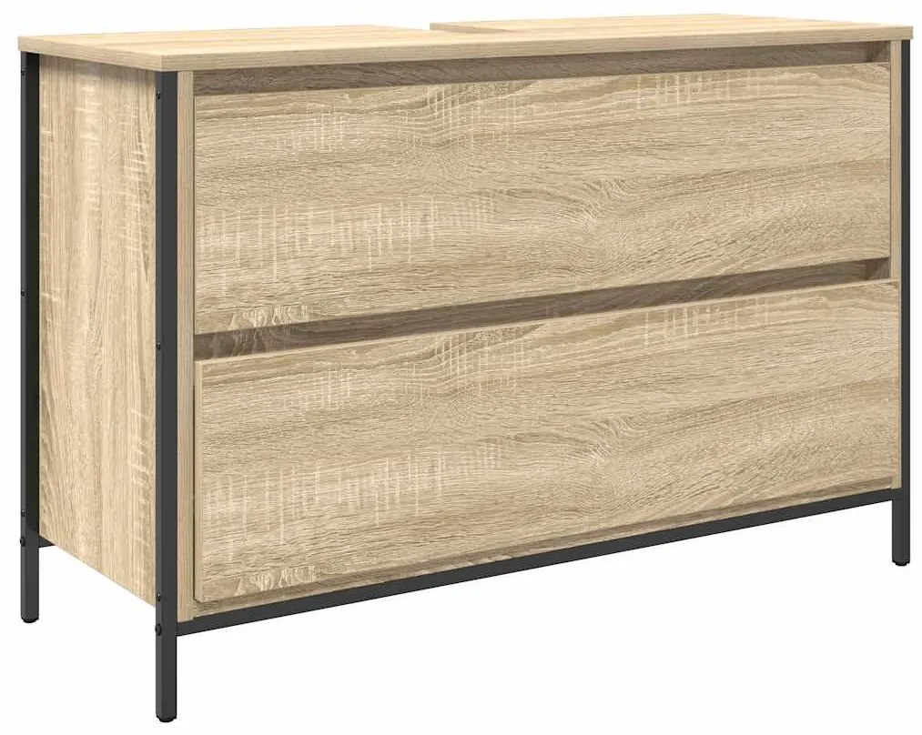 sonoma tölgy fürdőszobai mosdószekrény fiókokkal 90x34,5x60 cm