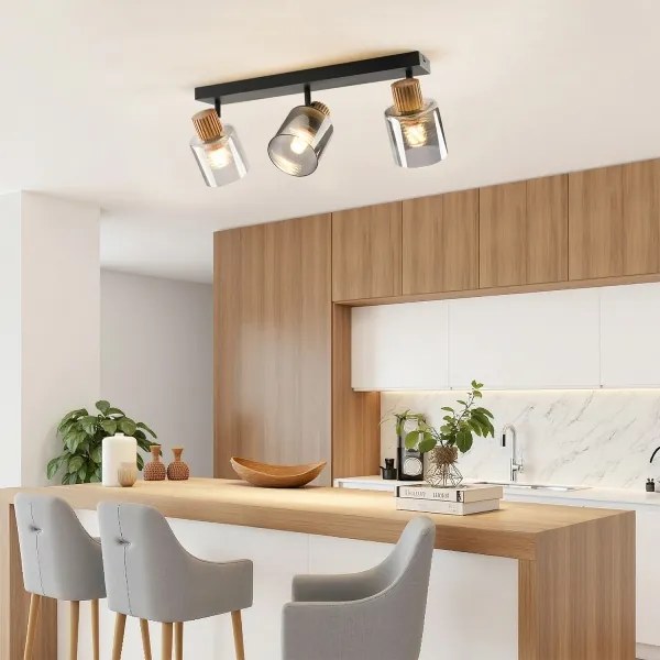 Brilagi - HYGGE spotlámpa 3xE14/15W/230V fekete/füstszínű