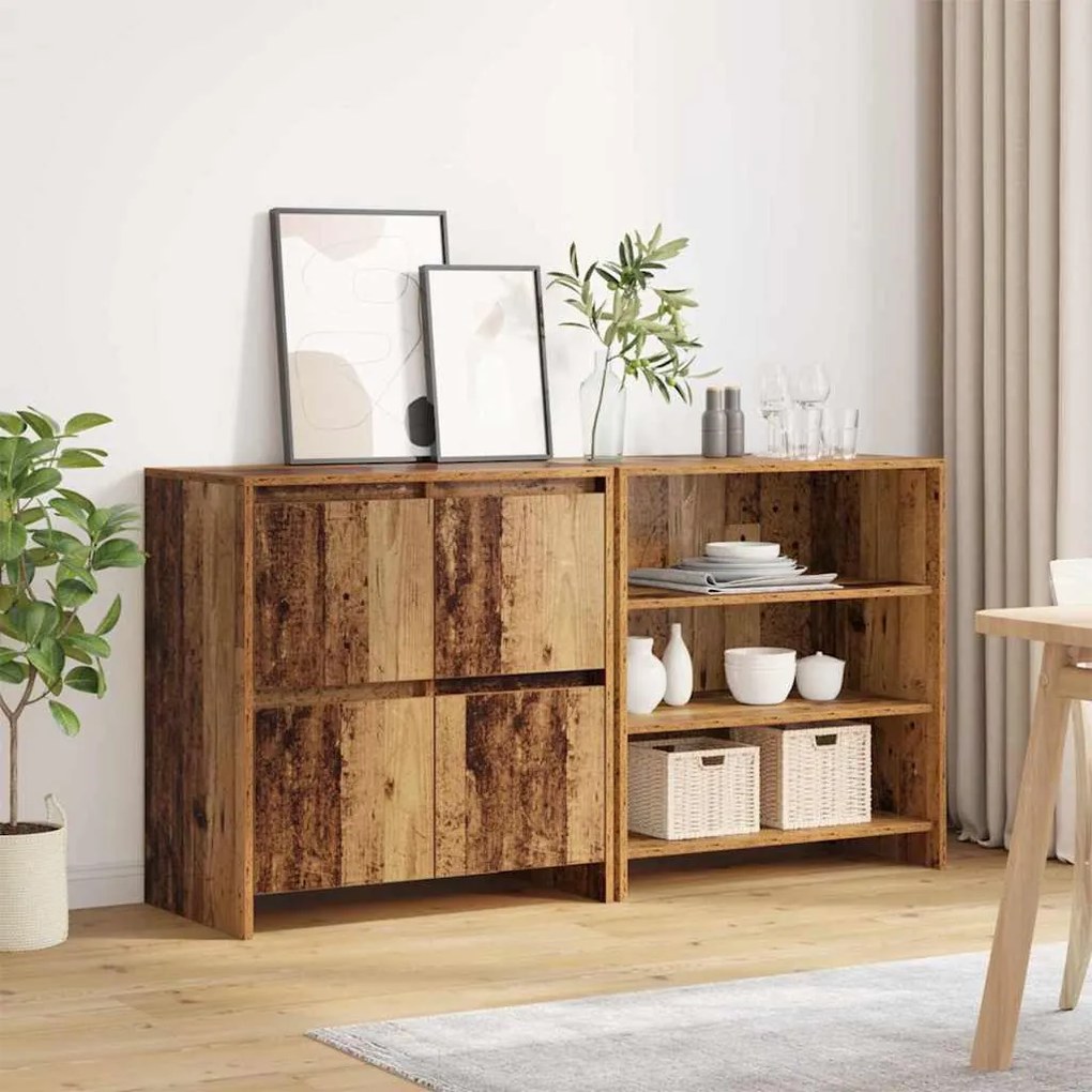 Oldalszekrények 2 pcs Régi fa 70 x 41 x 75 cm Faanyag