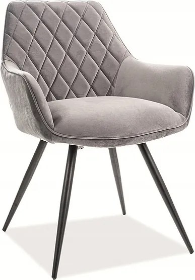 Linea Velvet kárpitozott szék fekete/szürke Sig