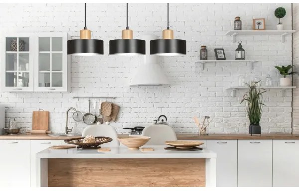 Csillár zsinóron TORIN 3xE27/15W/230V fekete