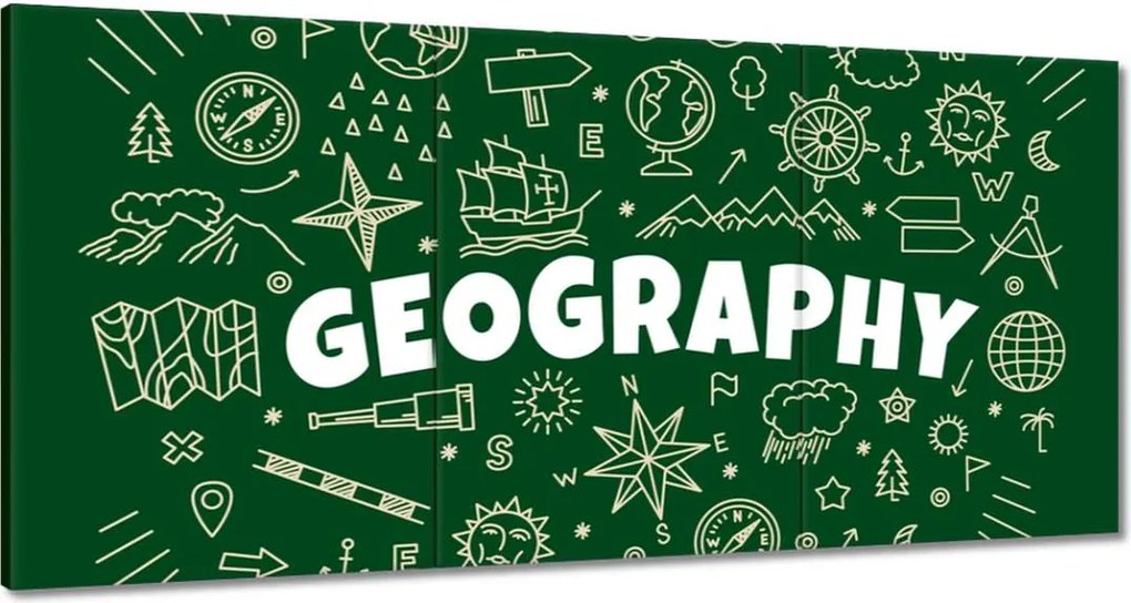 Vászonkép 60x30 Földrajz motívum a tanterembe