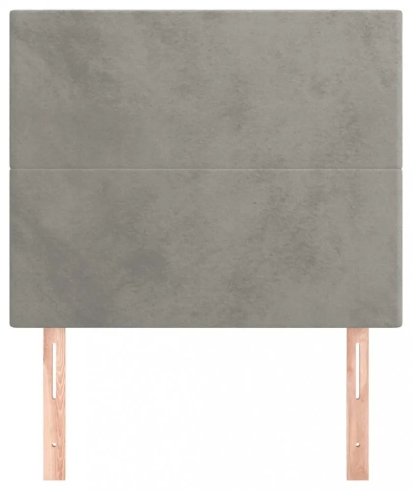 világosszürke bársony fejtámla 100x5x118/128 cm