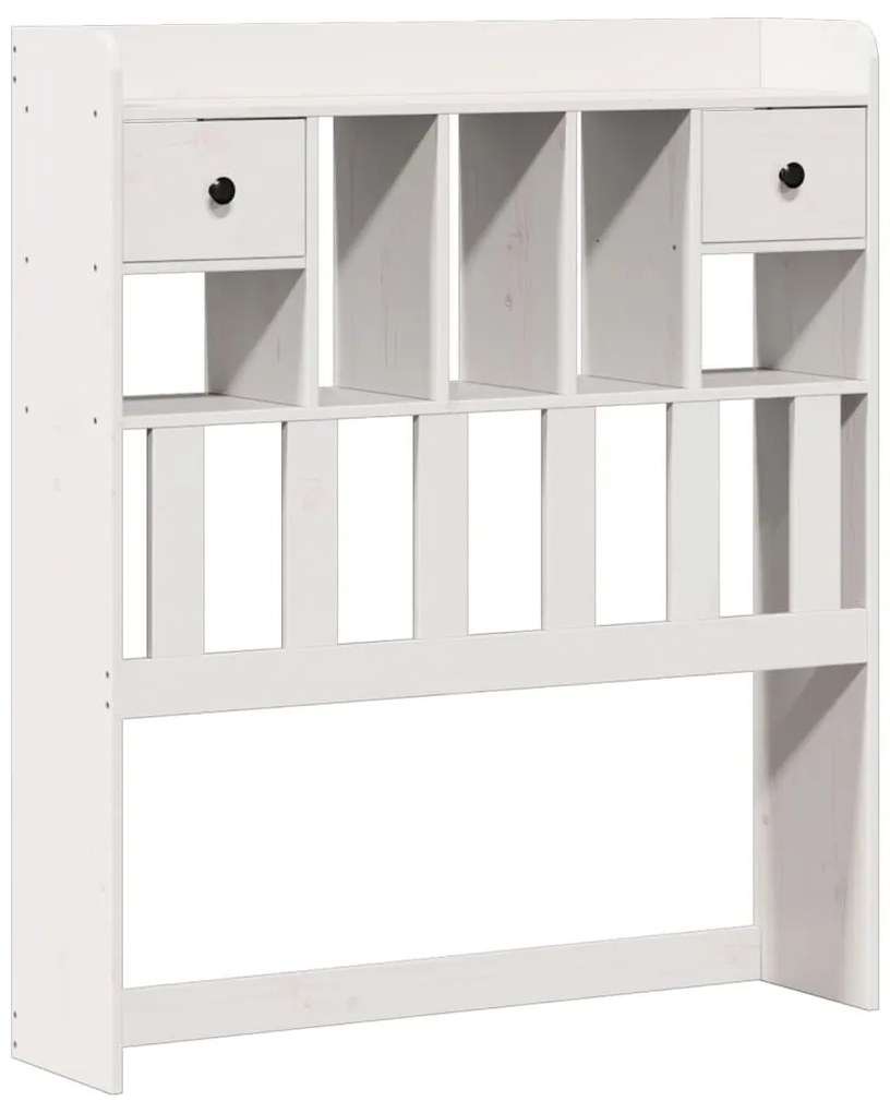 fehér tömör fenyőfa könyvespolcos ágy matrac nélkül 75 x 190 cm