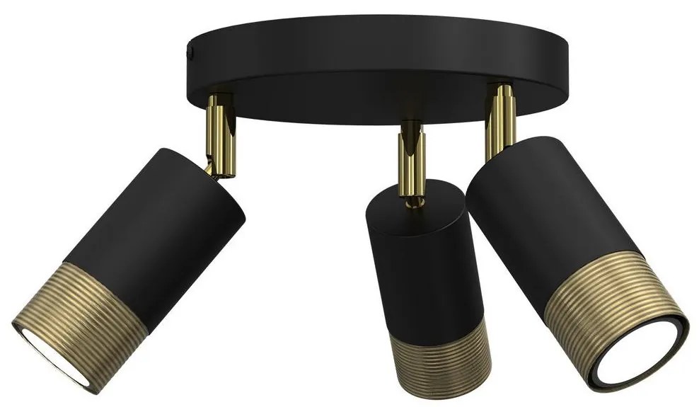 Spotlámpa LINK 3xGU10/8W/230V fekete/sárgaréz