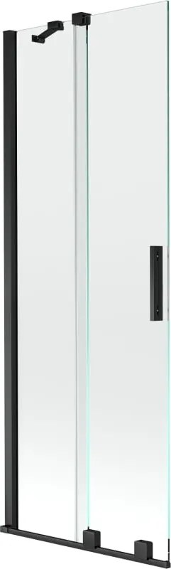 Mexen Velar 2-szárnyú, toló, kádkabin 75 x 150 cm, átlátszó, fekete - 896-075-000-01-70