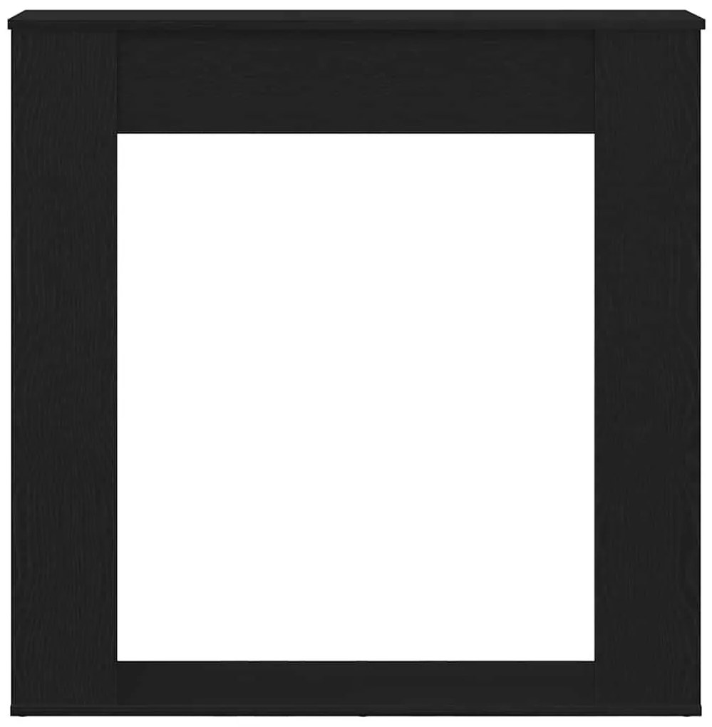 fekete tölgy színű szerelt fa kandallóburkolat 100x20x100 cm