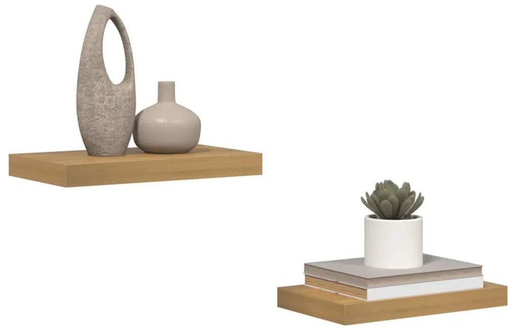 vidaXL Falpolc Falra szerelhető 2 pcs Barna 40 x 23,5 x 4 cm Faanyag