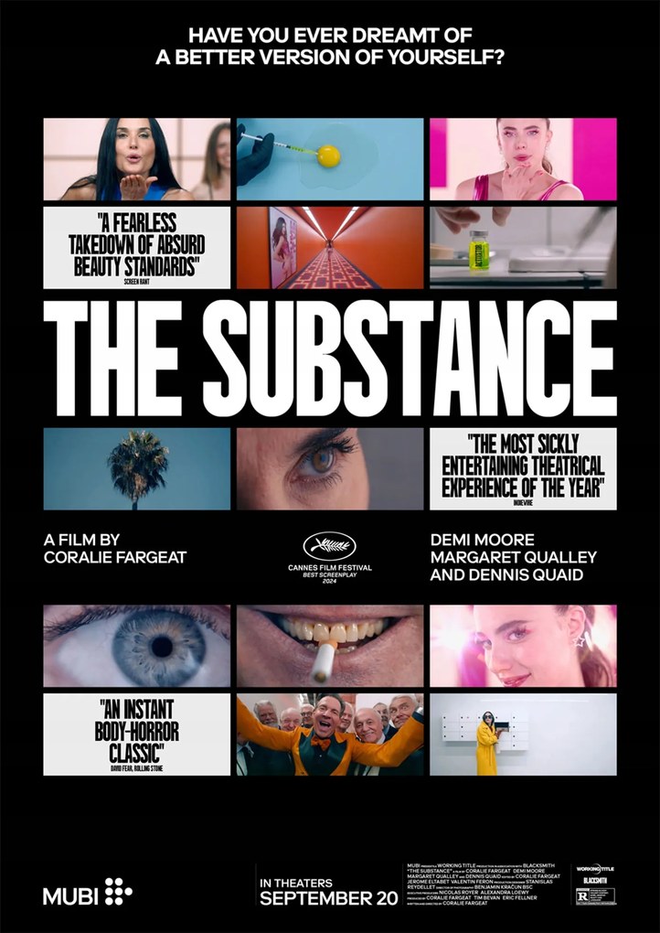 Poszter The Substance 2024 Hatóanyag Demi Moore