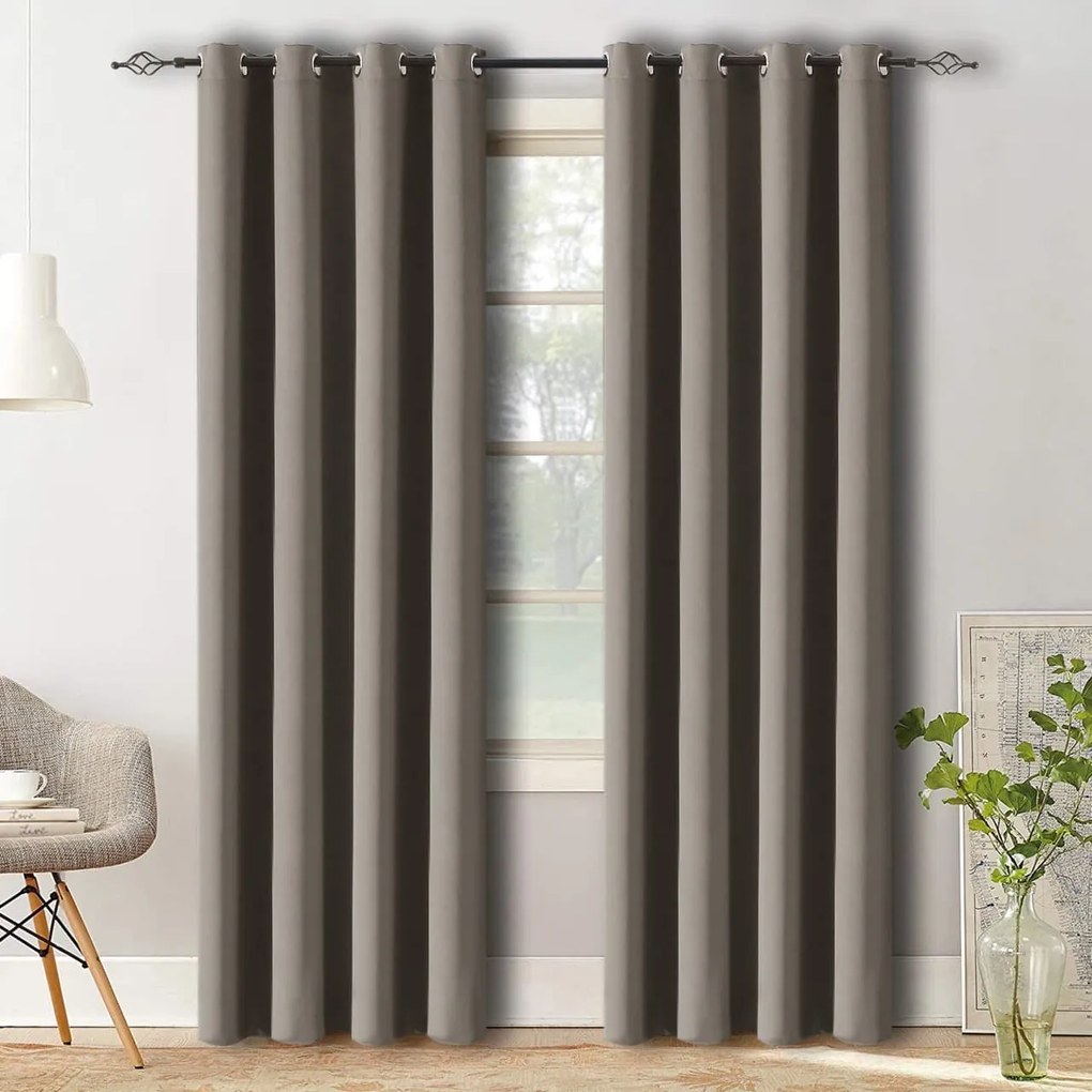 OXFORD szürkésbarna függöny 140x250 cm Felfüggesztés: Hullámos sínszalag