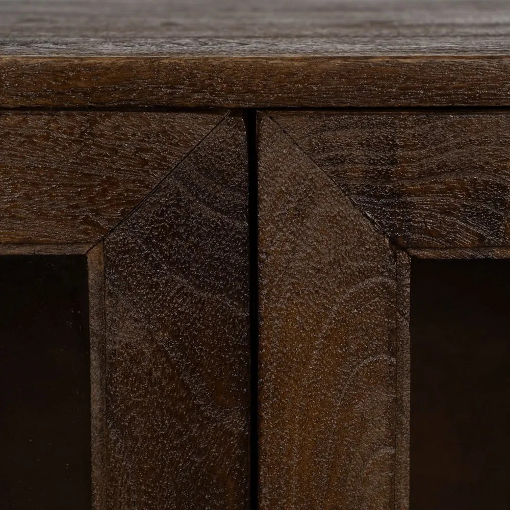 Barna mangófa tálalószekrény 80x100x40 cm Ravi – Ixia