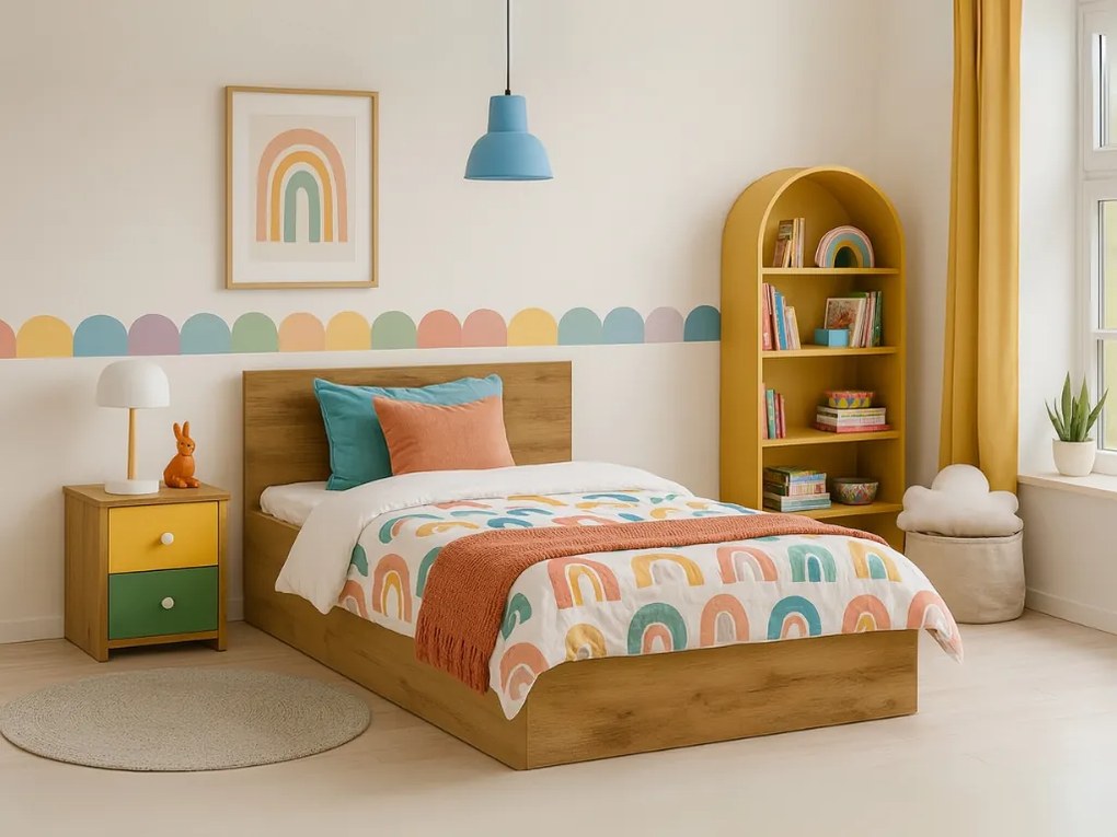 SOFIA ágy 90 x 200 cm, artisan tölgy Ágyrács: Lamellás ágyrács, Matrac: Sommera matrac 18 cm