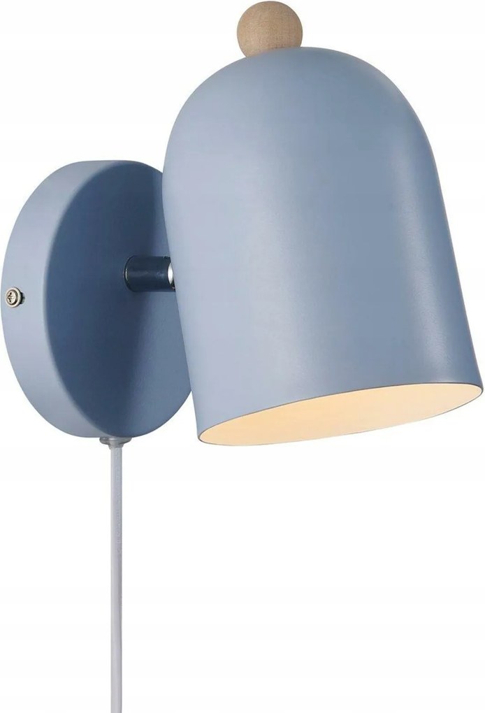 Nordlux Gaston fali lámpa, kék, E27, állítható irány, fa