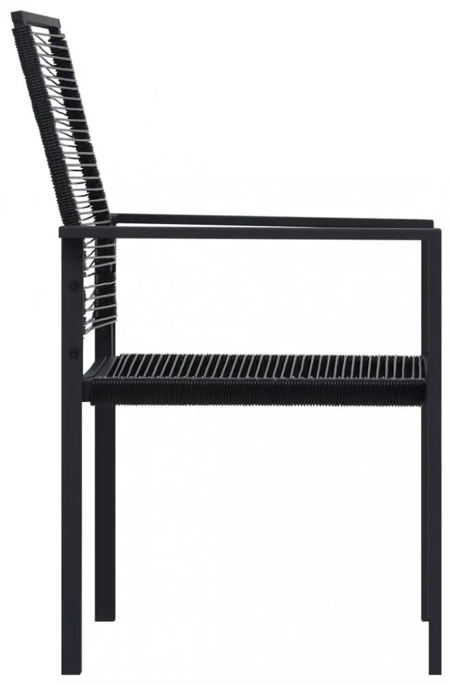 2 db fekete PVC rattan kerti szék