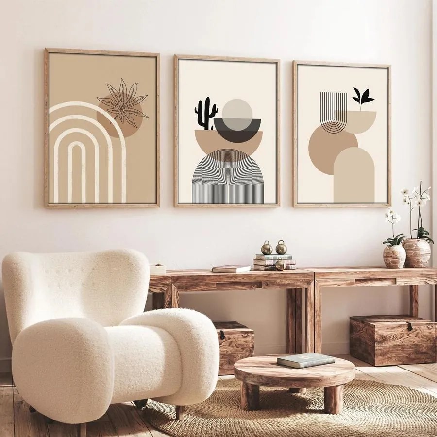Fali Dekoráció keretezett MDF kép (3 darab) 693BSE4055