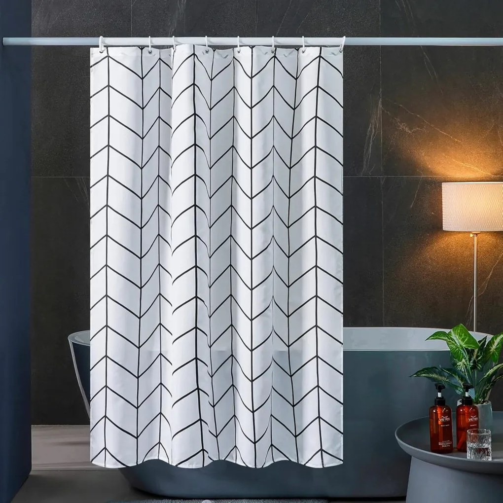 Zuhanyfüggöny - SQUARE - Impregnált textil - 180 x 200 cm