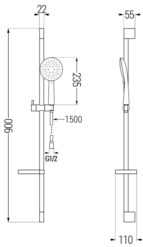 Mexen - DS67 zuhanygarnitúra, króm, 785674583-00